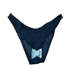NWOT ASOS High Leg Bikini Bottom Black 10